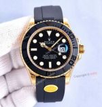 Swiss Grade Replica Rolex Yachtmaster 42 mm Watch Gold Black Bezel 2836 